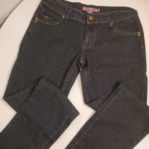 Street Jeans Brand Deep Blue/Black Skinny Jeans - Picture 5 of 6